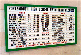 High School team-only records boards - 1 and 3/4 inch